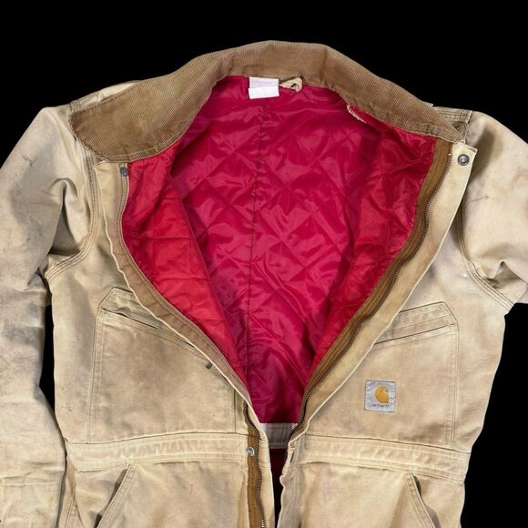 Carhartt Distressed Duck Coveralls L? Thrashed Grunge Americana Corduroy Collar - Picture 5 of 14